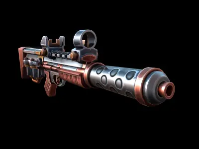 Stylized Sci-fi Rifle Low-poly 3D model