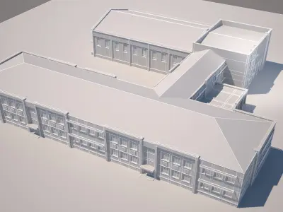 school Low-poly 3D model