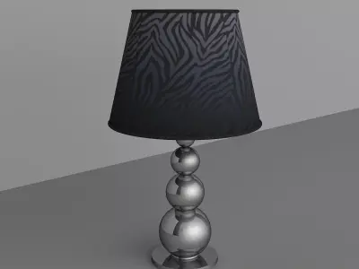 lampshade table lamp with zebra 3D model