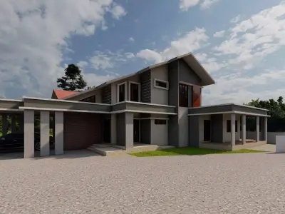 Casa Scene-villa-modern house 3D model