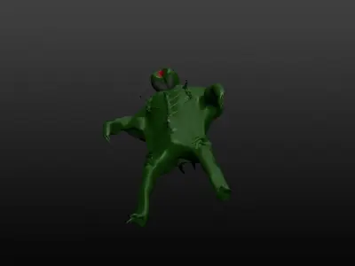 Mikrop alien Low-poly 3D model