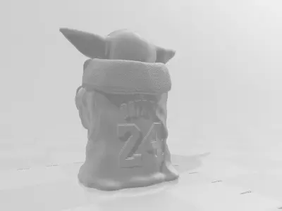 Baby Yoda Grogu Kobe Bryant tribute 3D model