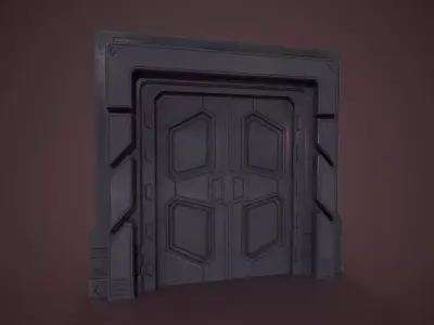 Sci Fi Door Low Low-poly 3D model