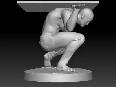 On shoulder of man Figture Printing 3D print model
