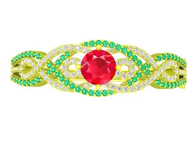 Vintage Halo Ring 3D Model 6450 3D print model