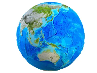 Earth Map Globe Low-poly 3D model