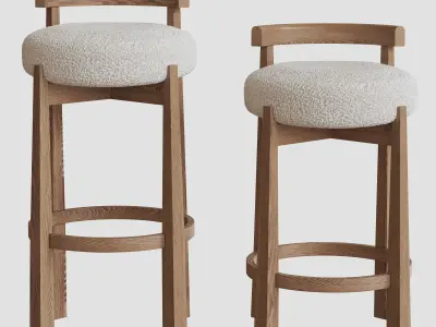 MIREN bar stools by Noho Home in two sizes 3D model