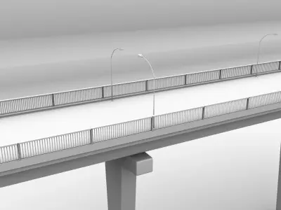 Bridge over river 3D model purchase