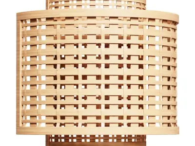 Ceiling Lamp Natural Bamboo 40 x 40 x 34 cm 3D model