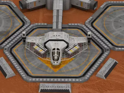 Sci-fi exploration flyer 3D model