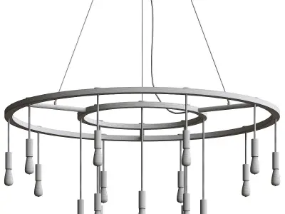 VAGHE circular chandelier with lights 3D model