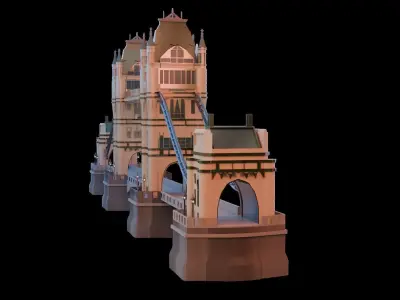 Tower Bridge London Low-poly 3D model