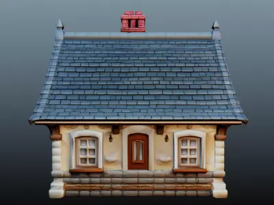 Mediaval stone house 3D model