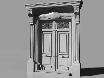 Neoclassic door Low-poly 3D model