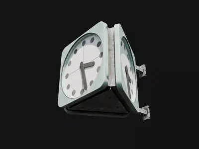 Prague street clock Low-poly 3D model