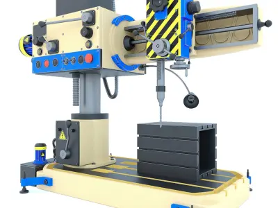 Machine tool radial drilling press 2K52  3D model