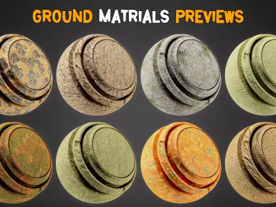 30 Ground Smart Materials   PBR Texture   Vol 23 Texture
