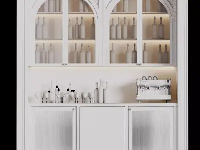 Bar cabinet for a restaurant and home 01 3D model