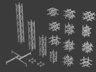 Square Truss Standard Collection - 18 PCS Modular 3D model 3D model