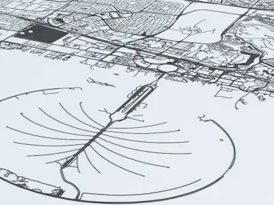 Dubai Road Network and Streets 3D model