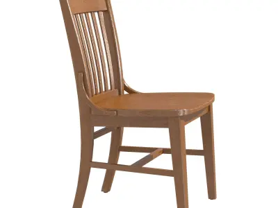 Oak School House Chair 3D model