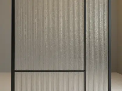 Glass partition door 71 Low-poly 3D model