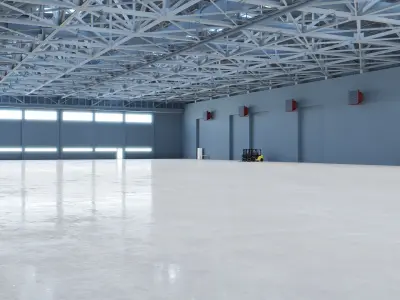 Airplane Hangar Interior 6 Low-poly 3D model