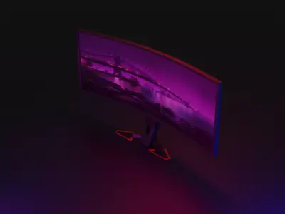 screen curved monitor Free 3D model
