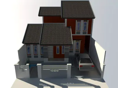 House land size 10 x 15 m 3D model