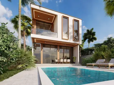 Minimal Modern villa Sketchup Lumion11  3D model