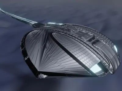 Sci-fi horseshoe crab scene 3D model