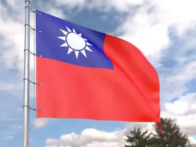 Flag Taiwan animated loop 3D model
