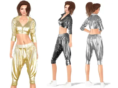 Shiny RnB Outfit Low-poly 3D model