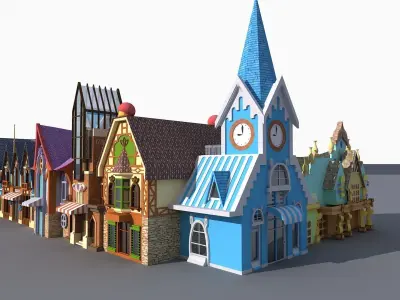 Cartoon Street 2 3D model