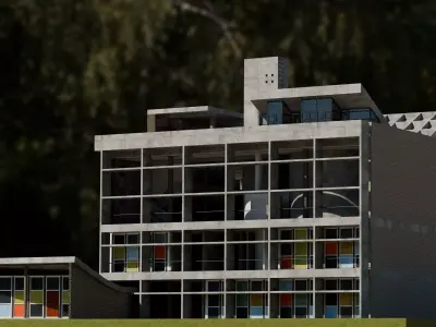 Millowners Association Building in Ahmedabad by Le Corbusier 3D model