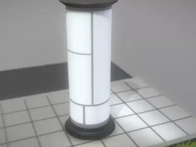 Classic Advertising Pillar 10 Low-poly 3D model