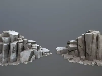 sea rocks Low-poly 3D model