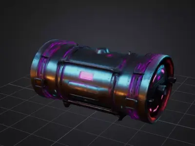 Sci fi futuristic Wooden Barrel 3D model