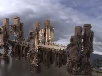 Steampunk Time turner Bridge  3D model