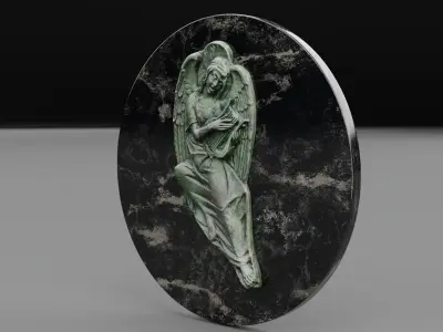 Angel witch harp high-poly 3D model