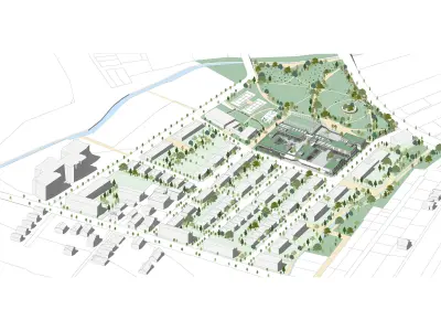 School with pavilion concept Low-poly 3D model