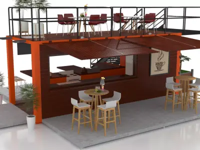 Container Coffee Shop 3D model