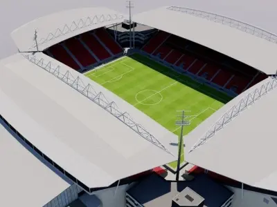 Stadion Galgenwaard - Utrecht Low-poly 3D model