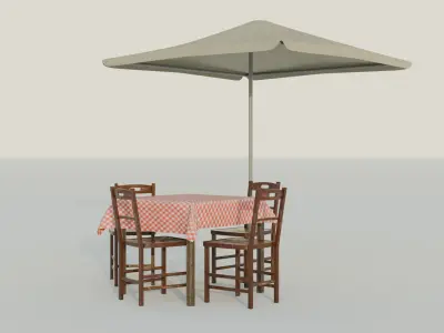 Street cafe set 3D model