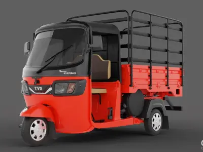 TRICYCLE - RICKSHAW - PIAGGIO - CARGO 3D MODEL Low-poly 3D model