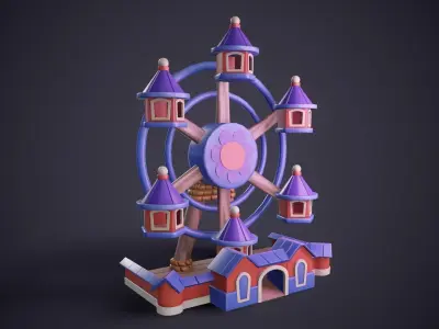 Ferris Wheel Low-poly 3D model
