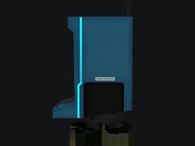 SCIFI Desk Computer Low-poly 3D model