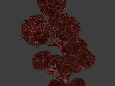 Garden Tree And Bush 01 3D model