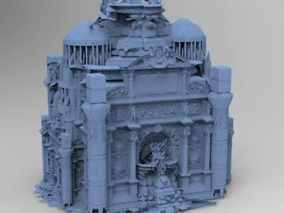 Art Deco New York Baroque building 2 designs 2 3D model