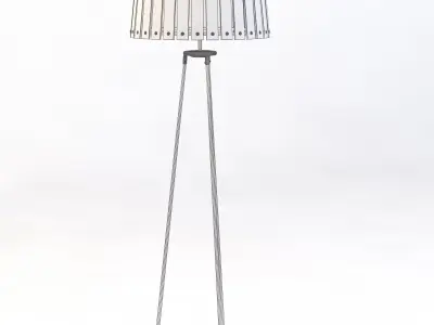 Acacia Wood Shade Floor Lamp 3D model